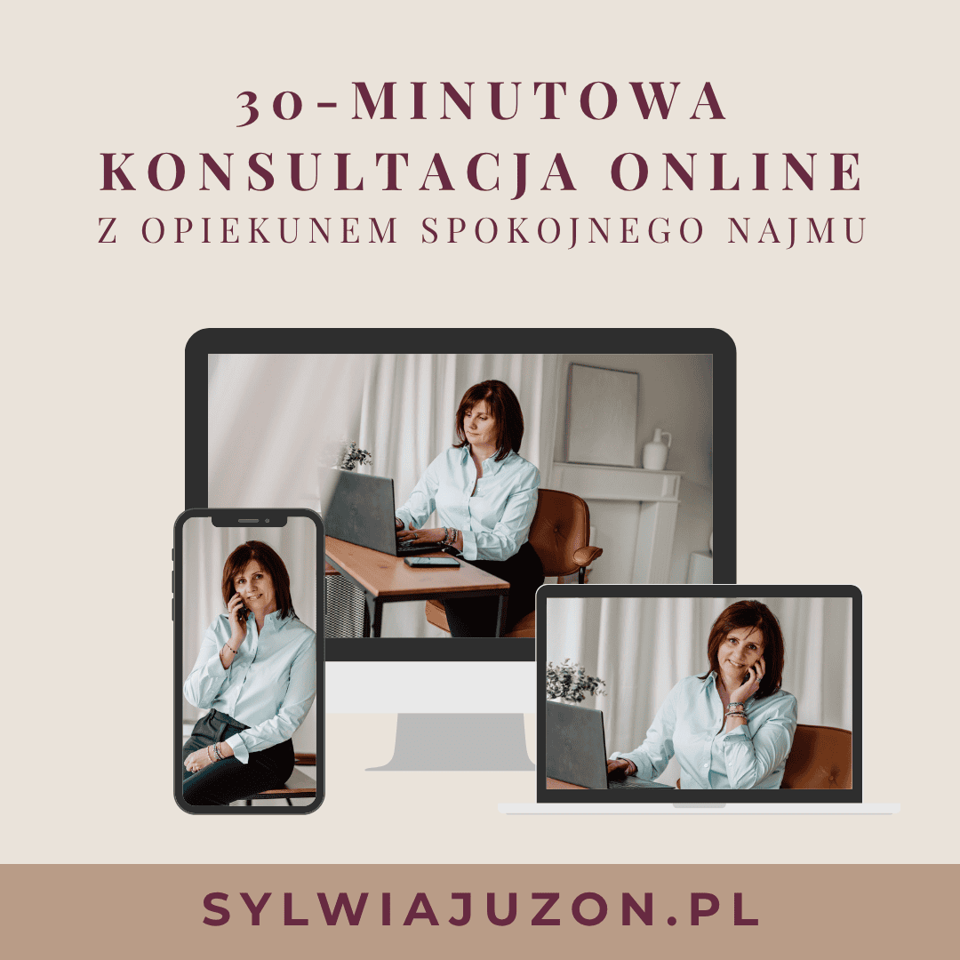 system spokojnego najmu sylwia juzoń ebook + konsultacja 30min (18) Konsultacja zarządzania najmem 30 min z Sylwią Juzoń